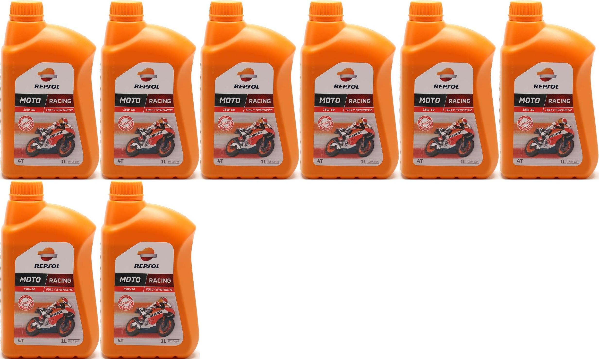 Repsol Motorrad Motoröl MOTO RACING 4T 15W50 1 Liter 8x 1l = 8 Liter