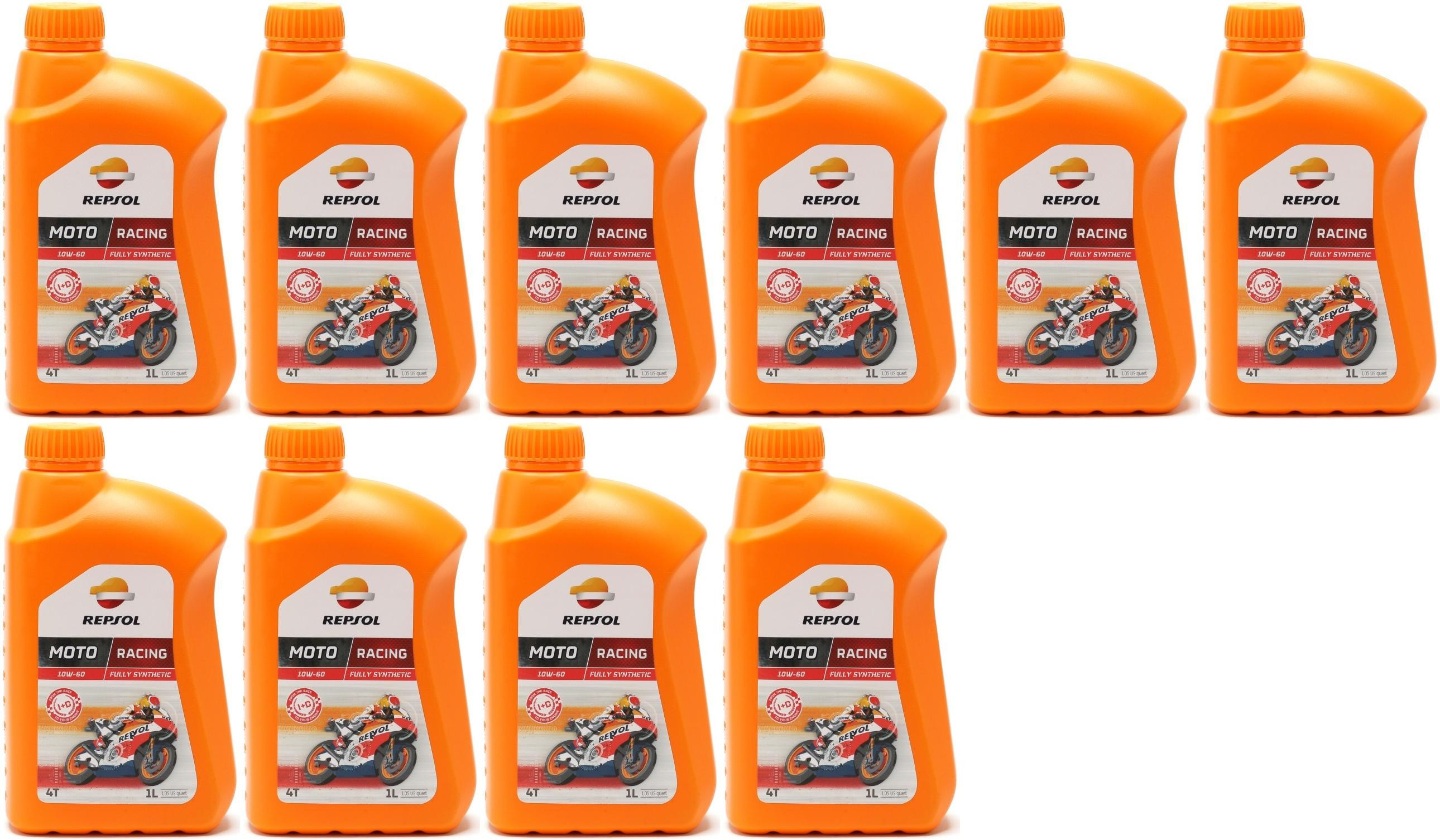 Repsol Motorrad Motoröl MOTO RACING 4T 10W-60 1 Liter 10x 1l = 10 Liter