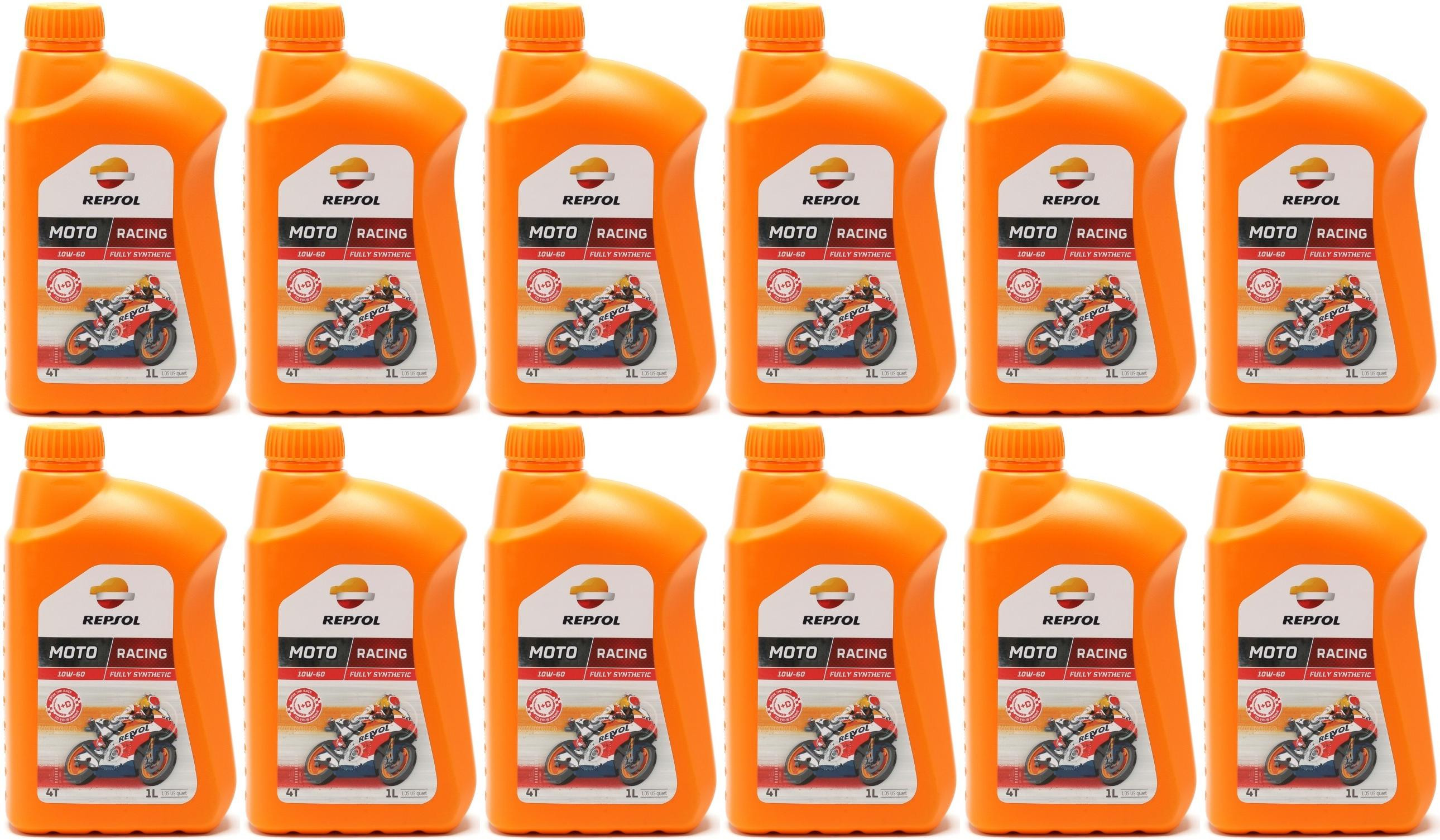 Repsol Motorrad Motoröl MOTO RACING 4T 10W-60 1 Liter 12x 1l = 12 Liter