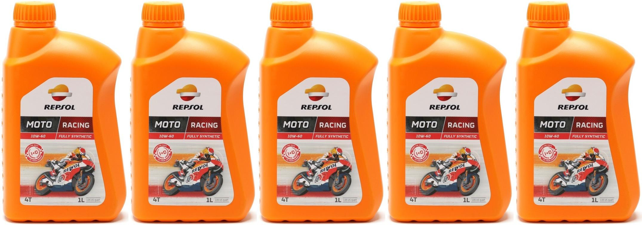 Repsol Motorrad Motoröl MOTO RACING 4T 10W-60 1 Liter 5x 1l = 5 Liter