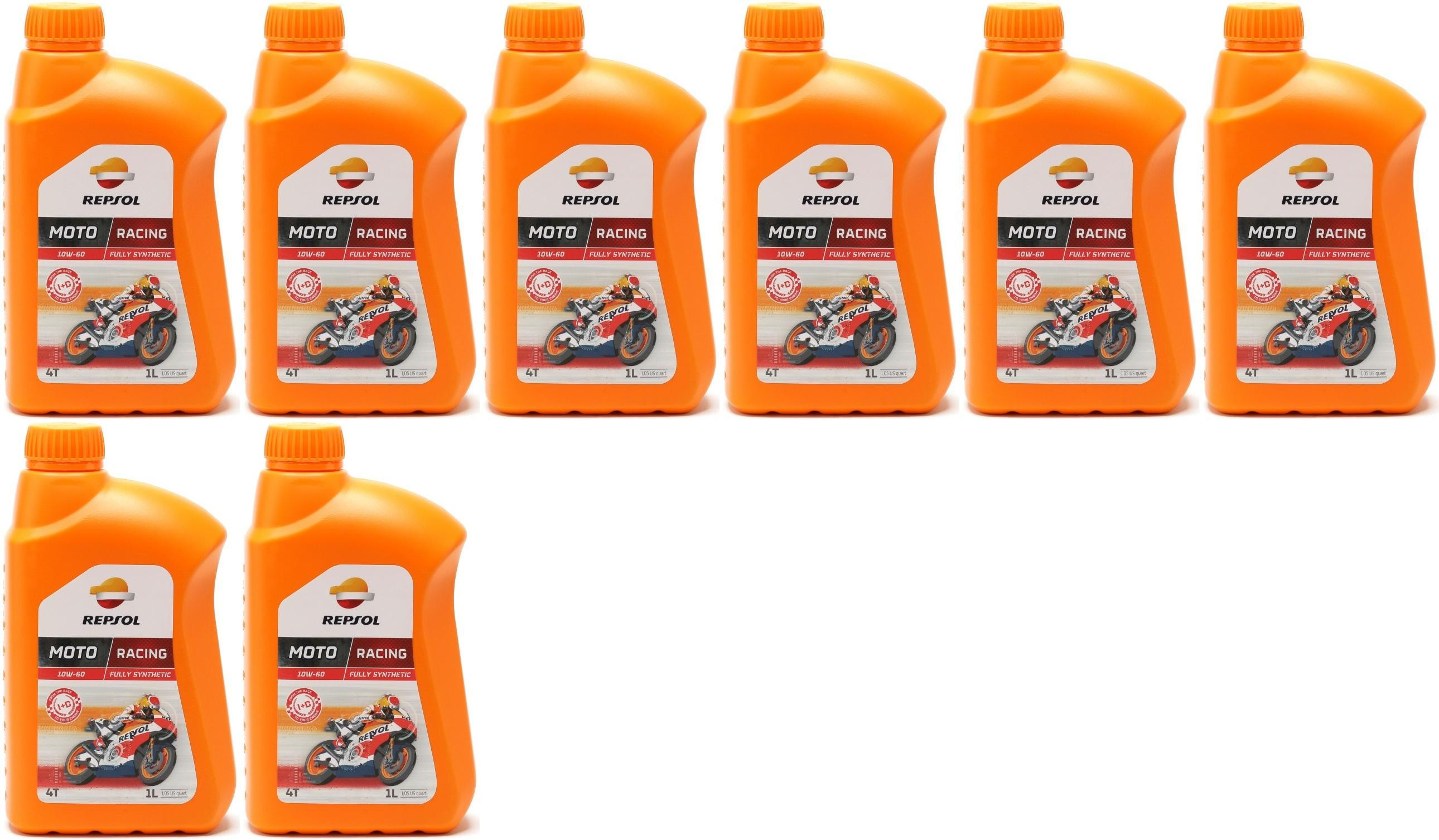 Repsol Motorrad Motoröl MOTO RACING 4T 10W-60 1 Liter 8x 1l = 8 Liter