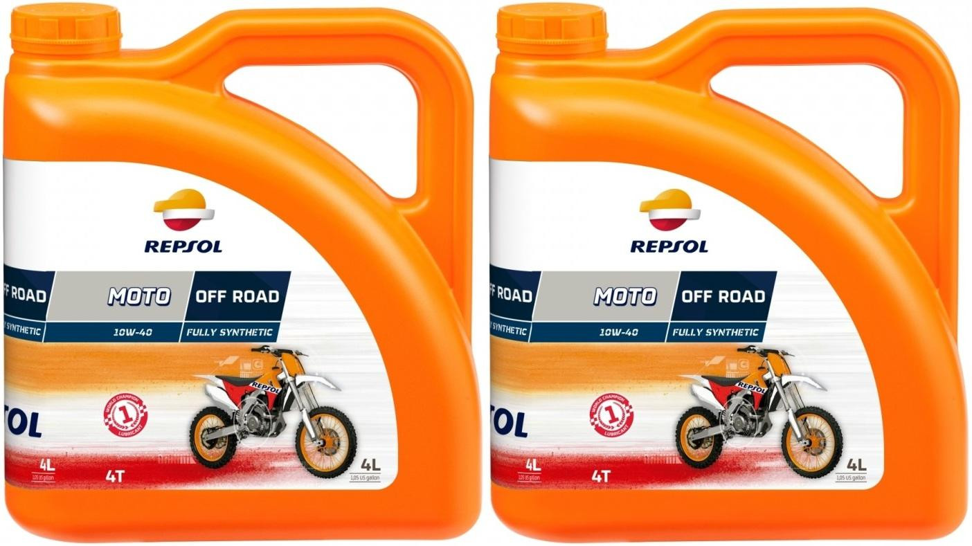 Repsol Motorrad Motoröl MOTO OFF ROAD 4T 10W40 2x 4l = 8 Liter