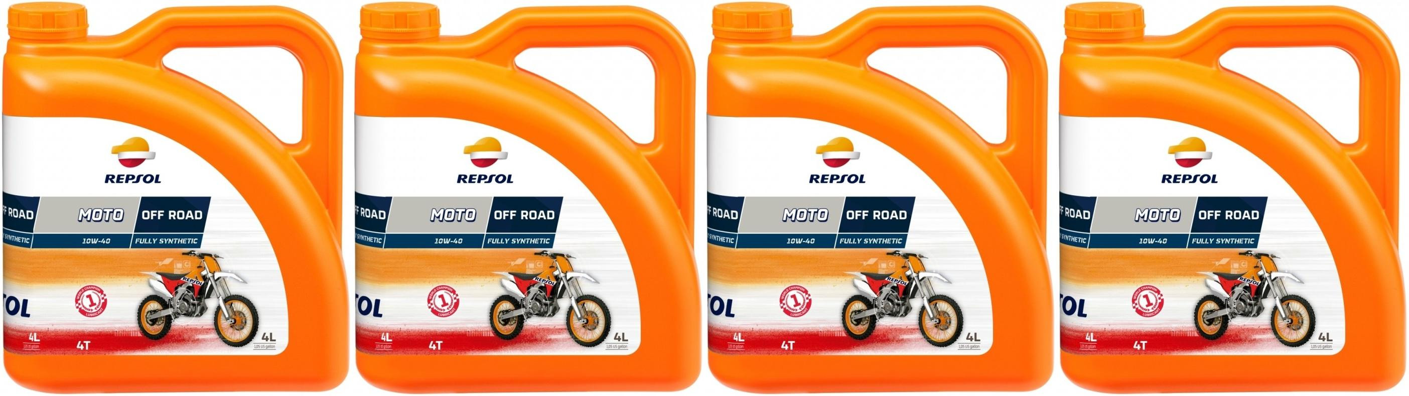 Repsol Motorrad Motoröl MOTO OFF ROAD 4T 10W40 4x 4l = 16 Liter