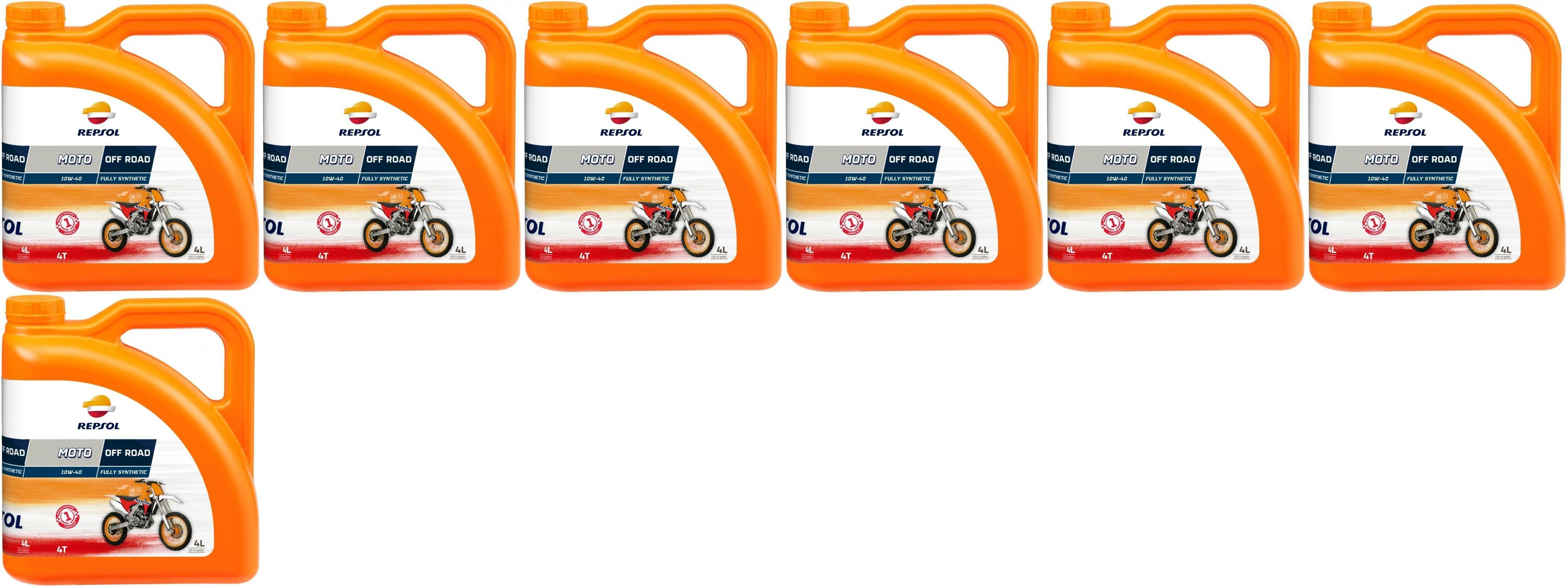 Repsol Motorrad Motoröl MOTO OFF ROAD 4T 10W40 7x 4l = 28 Liter