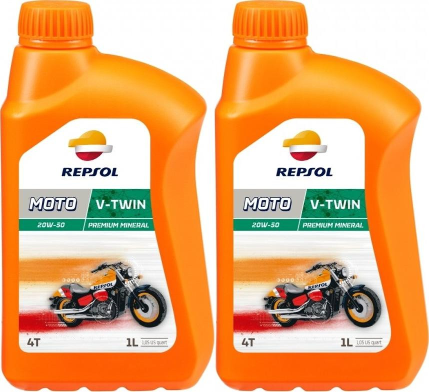 Repsol Motorrad Motoröl MOTO V-TWIN 4T 20W50 1 Liter 2x 1l = 2 Liter