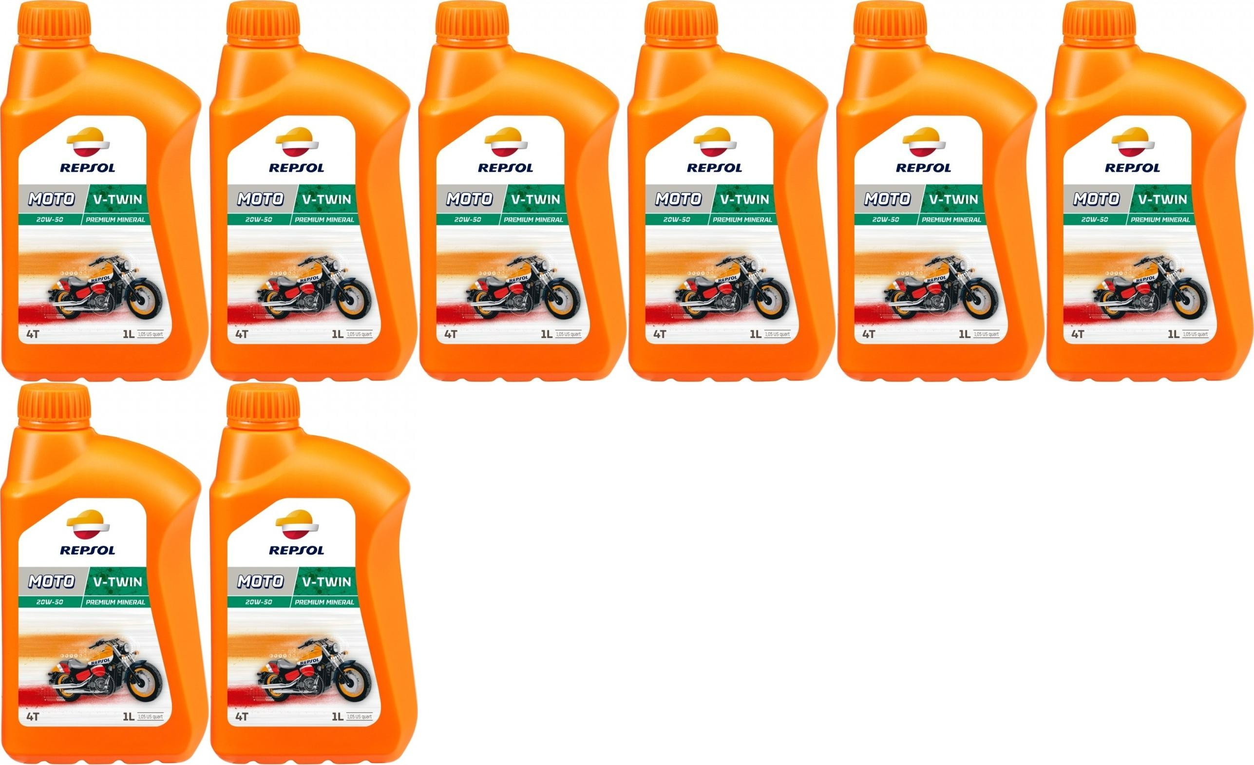 Repsol Motorrad Motoröl MOTO V-TWIN 4T 20W50 1 Liter 8x 1l = 8 Liter