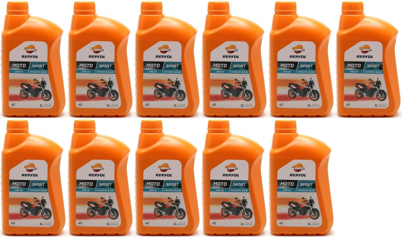 Repsol Motorrad Motoröl MOTO SPORT 4T 10W30 1 Liter 11x 1l = 11 Liter