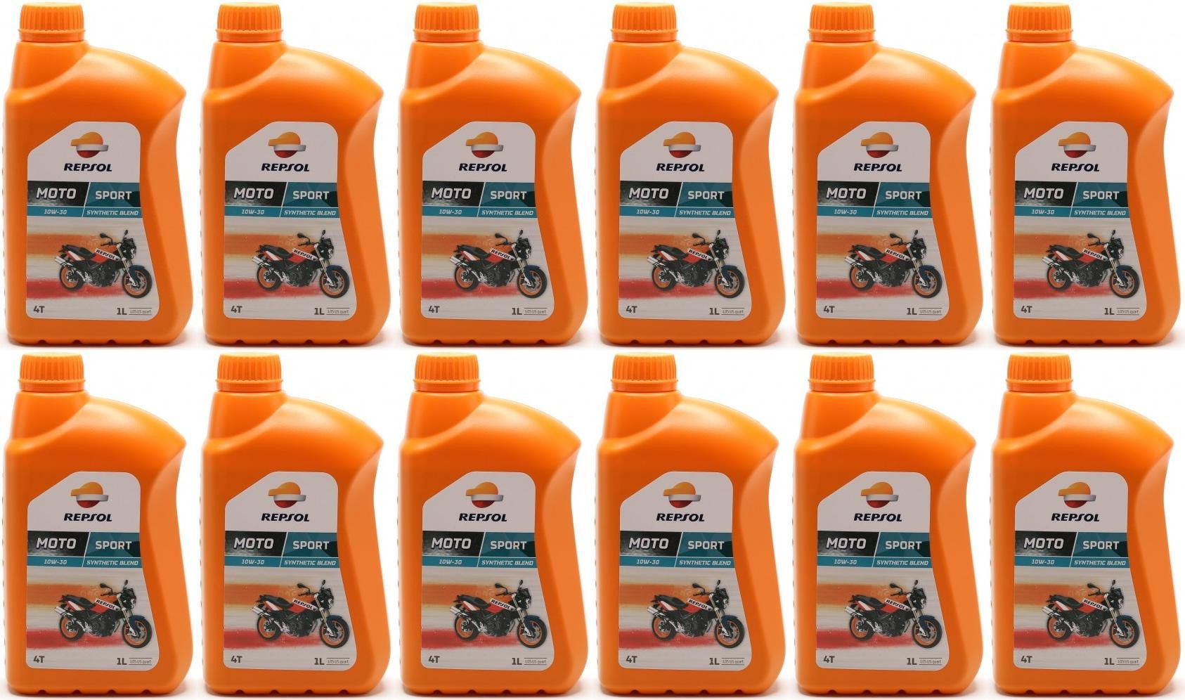 Repsol Motorrad Motoröl MOTO SPORT 4T 10W30 1 Liter 12x 1l = 12 Liter
