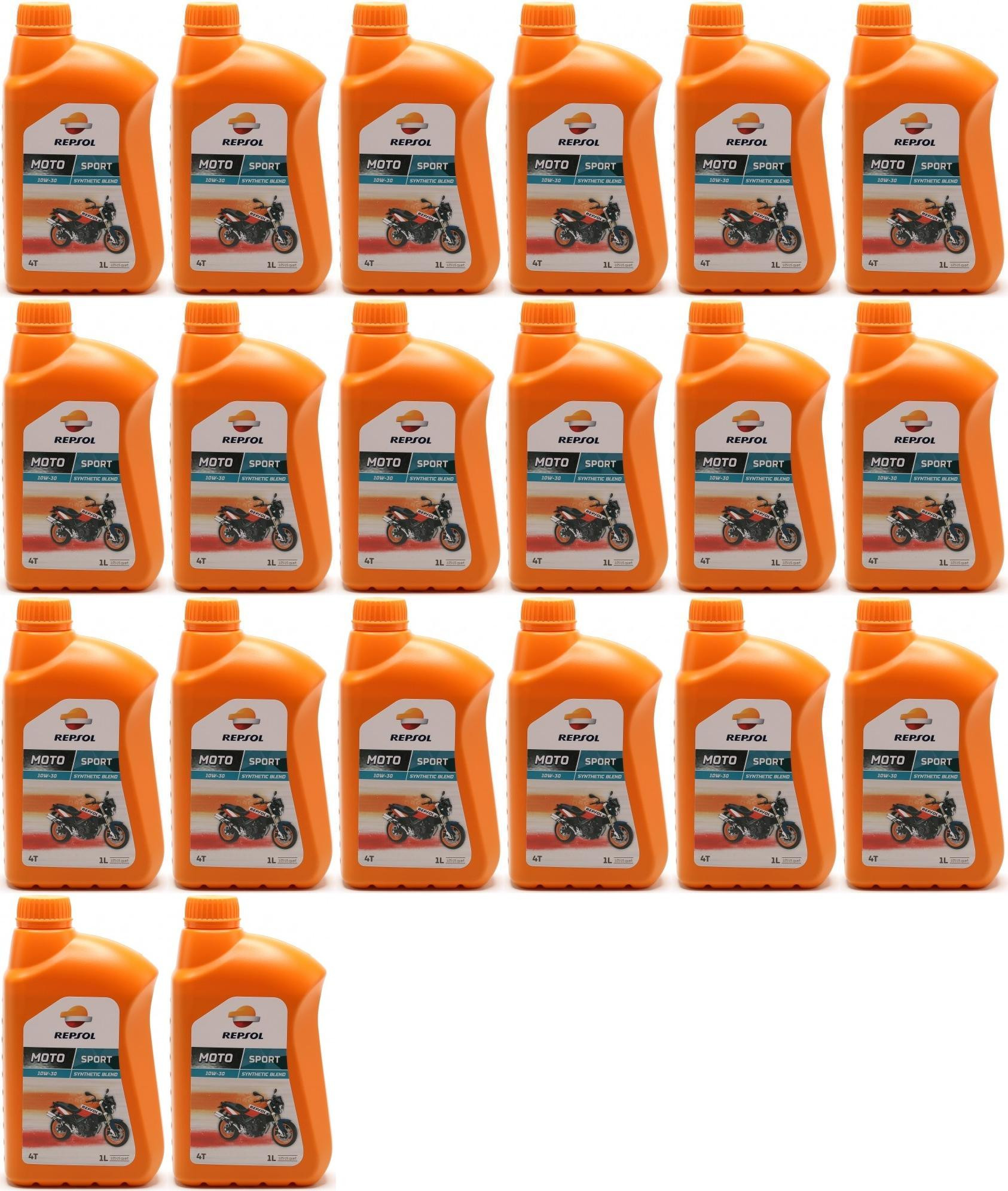 Repsol Motorrad Motoröl MOTO SPORT 4T 10W30 1 Liter 20x 1l = 20 Liter