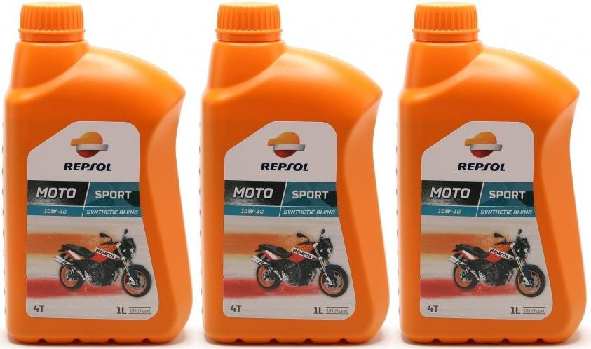 Repsol Motorrad Motoröl MOTO SPORT 4T 10W30 1 Liter 3x 1l = 3 Liter