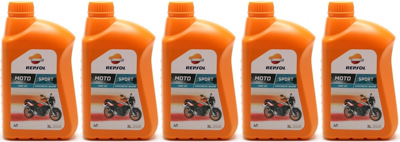 Repsol Motorrad Motoröl MOTO SPORT 4T 10W30 1 Liter 5x 1l = 5 Liter