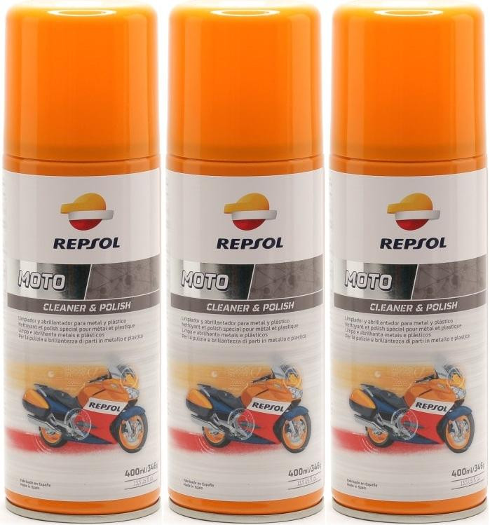 Repsol Motorrad MOTO CLEANER & POLISH 3x 400 Milliliter