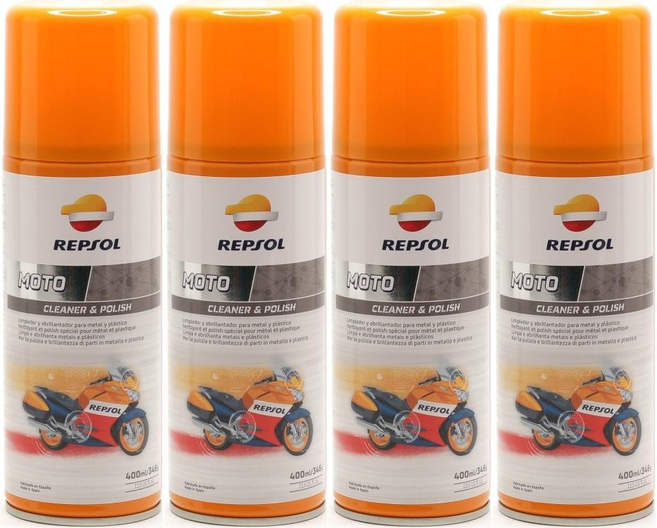Repsol Motorrad MOTO CLEANER & POLISH 4x 400 Milliliter