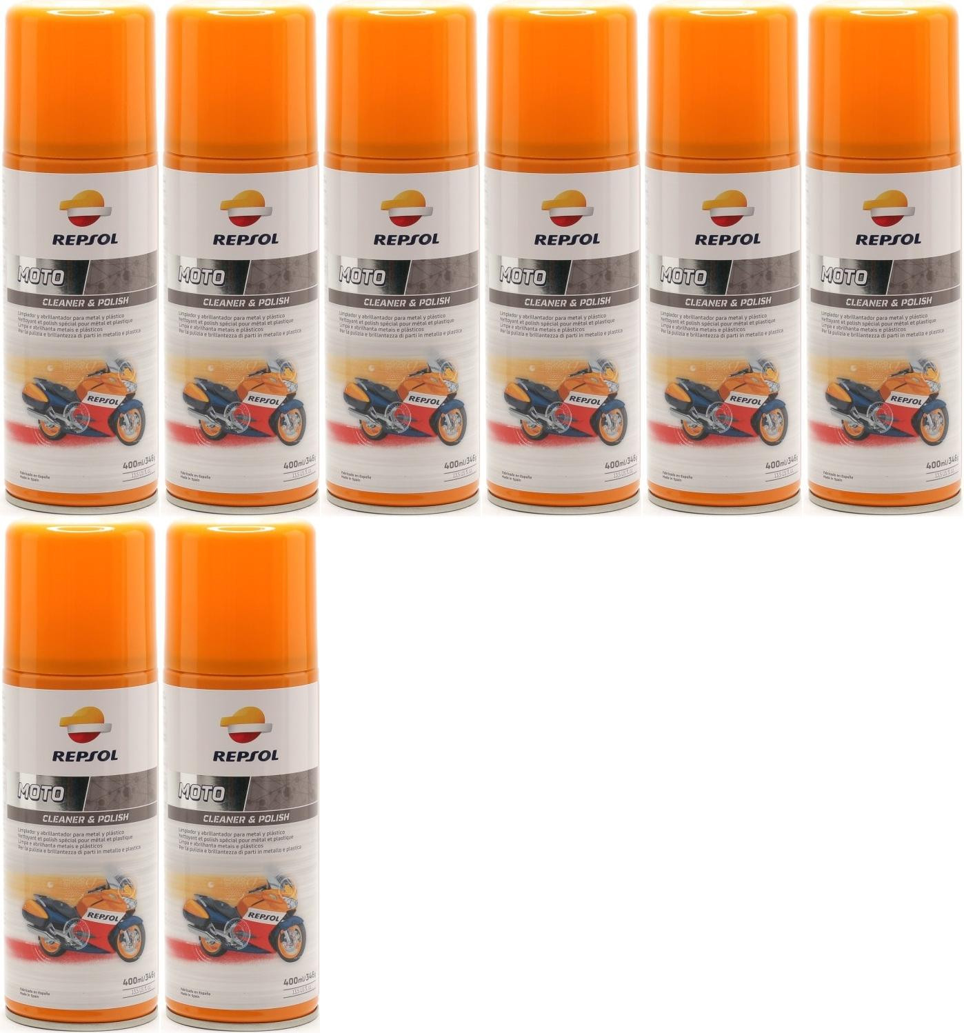 Repsol Motorrad MOTO CLEANER & POLISH 8x 400 Milliliter