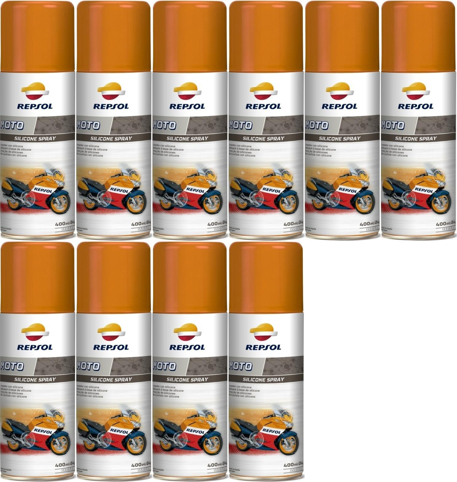 Repsol Motorrad MOTO SILICONE SPRAY 10x 400 Milliliter