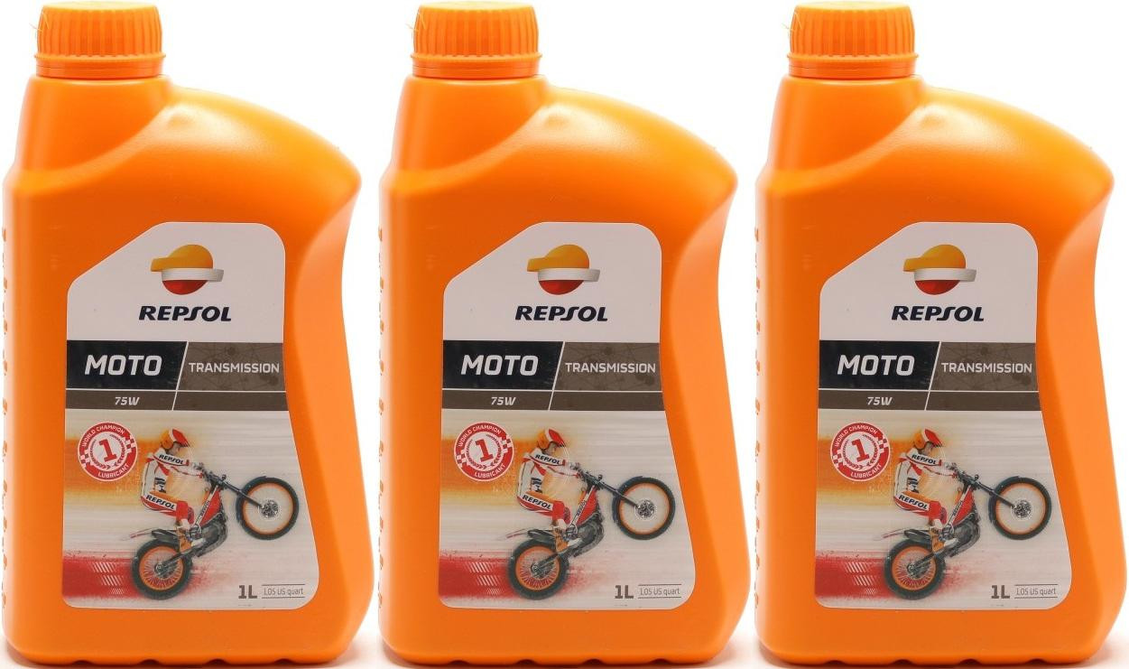 Repsol Motorrad Getriebeöl MOTO TRANSMISSION 75W 1 Liter 3x 1l = 3 Liter