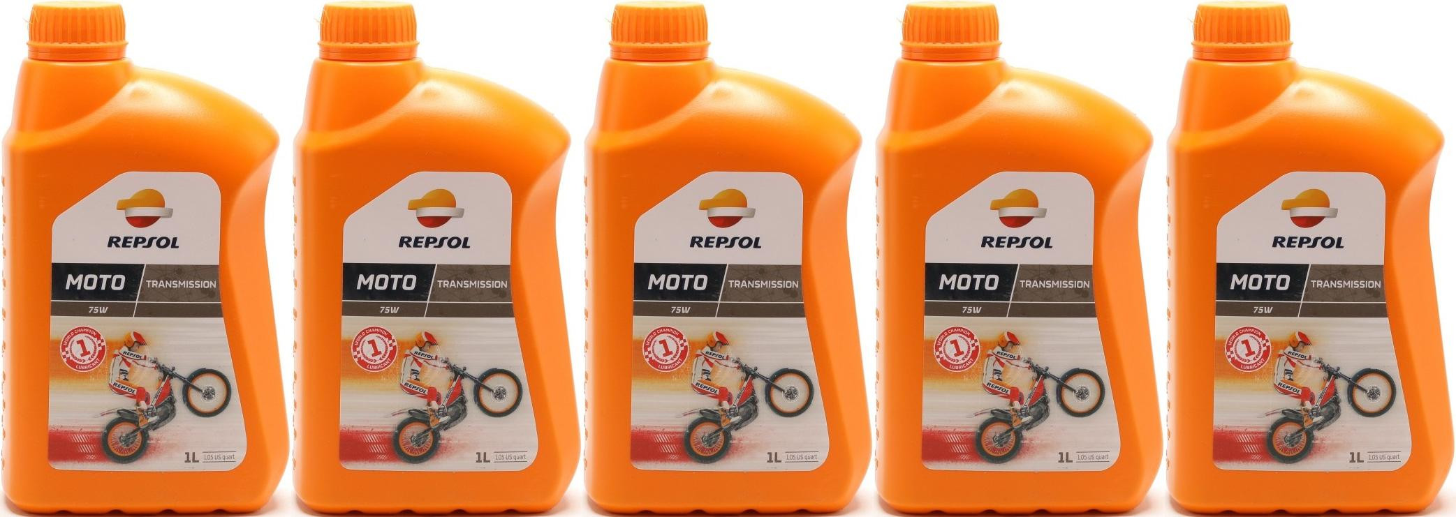 Repsol Motorrad Getriebeöl MOTO TRANSMISSION 75W 1 Liter 5x 1l = 5 Liter