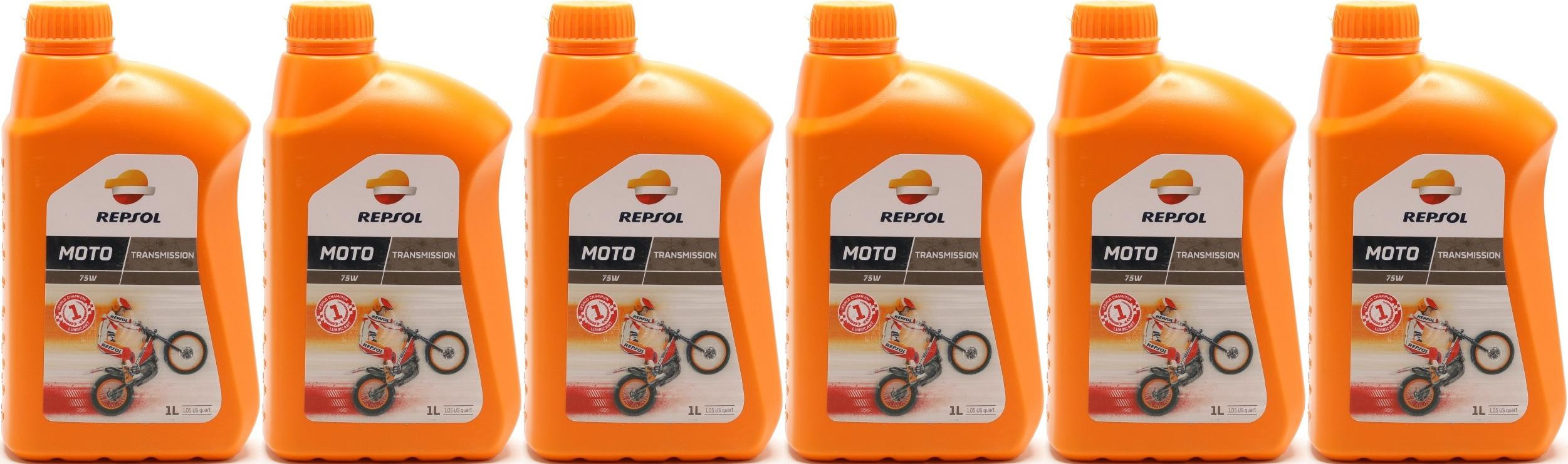 Repsol Motorrad Getriebeöl MOTO TRANSMISSION 75W 1 Liter 6x 1l = 6 Liter