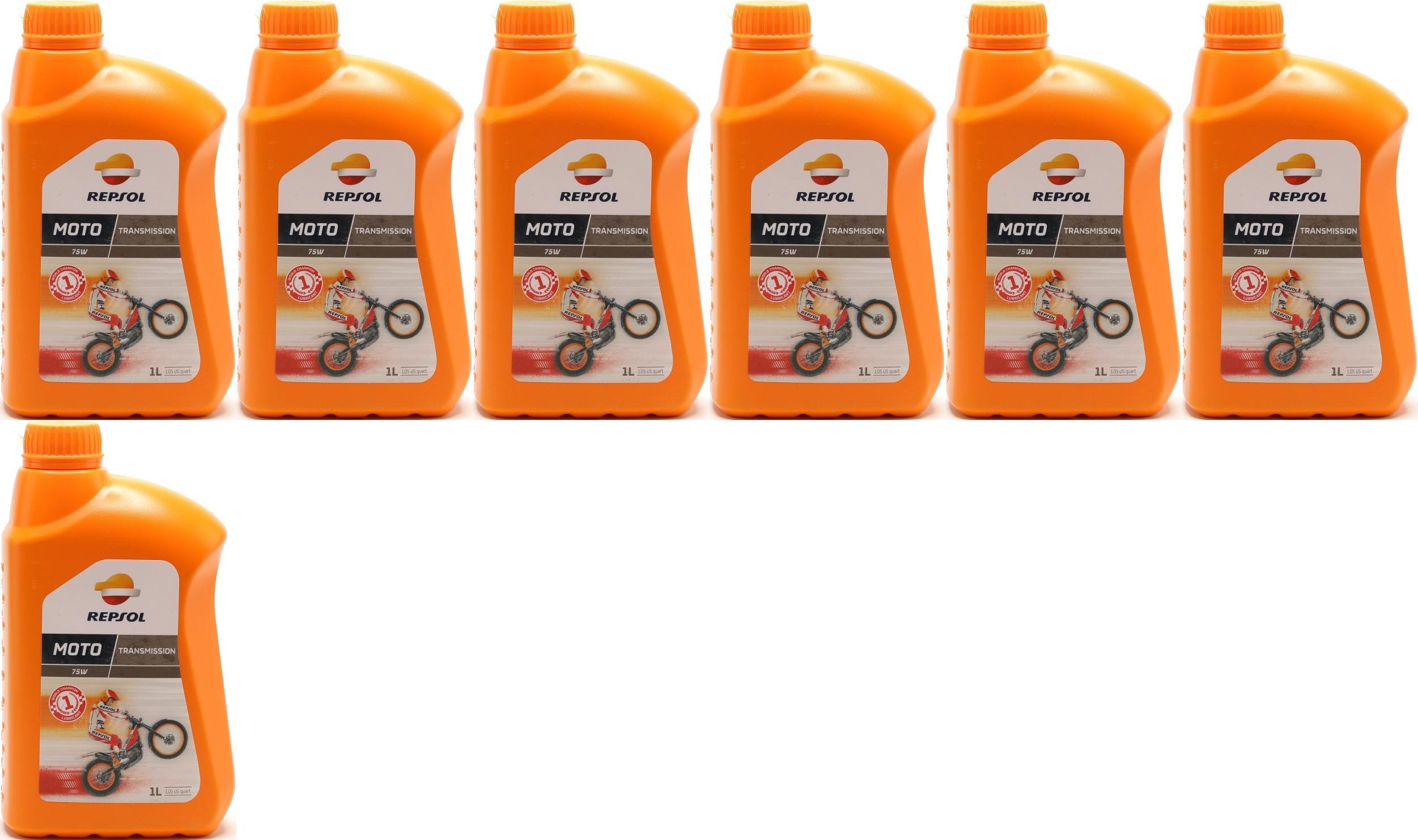 Repsol Motorrad Getriebeöl MOTO TRANSMISSION 75W 1 Liter 7x 1l = 7 Liter