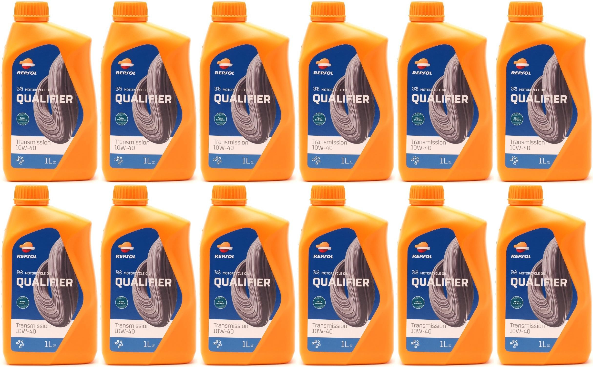 Repsol Motorrad Getriebeöl QUALIFIER TRANSMISION 10W-40 1 Liter 12x 1l=12 Liter
