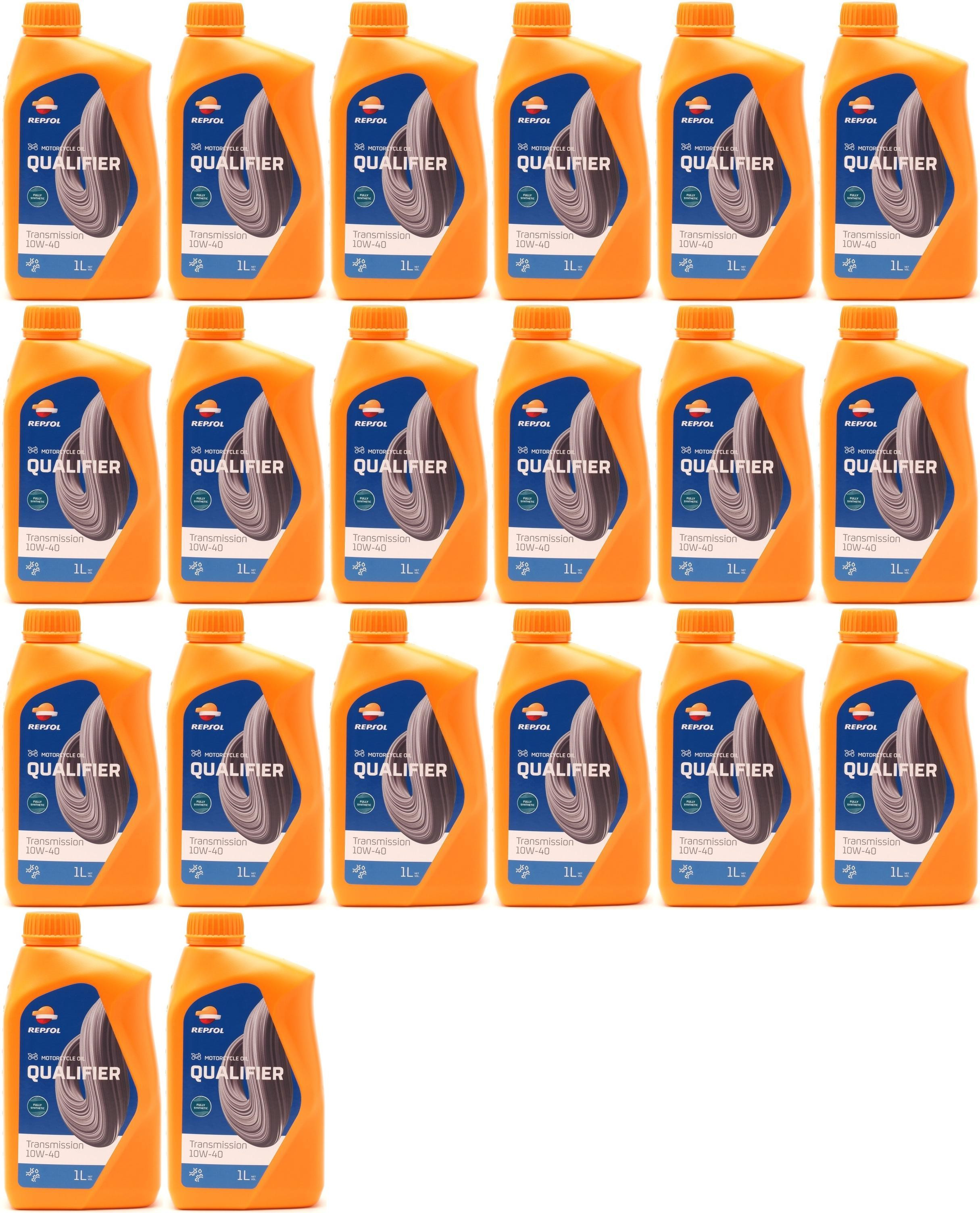 Repsol Motorrad Getriebeöl QUALIFIER TRANSMISION 10W-40 1 Liter 20x 1l=20 Liter