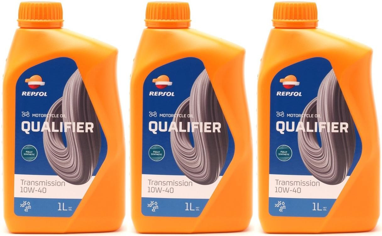 Repsol Motorrad Getriebeöl QUALIFIER TRANSMISION 10W-40 1 Liter 3x 1l = 3 Liter