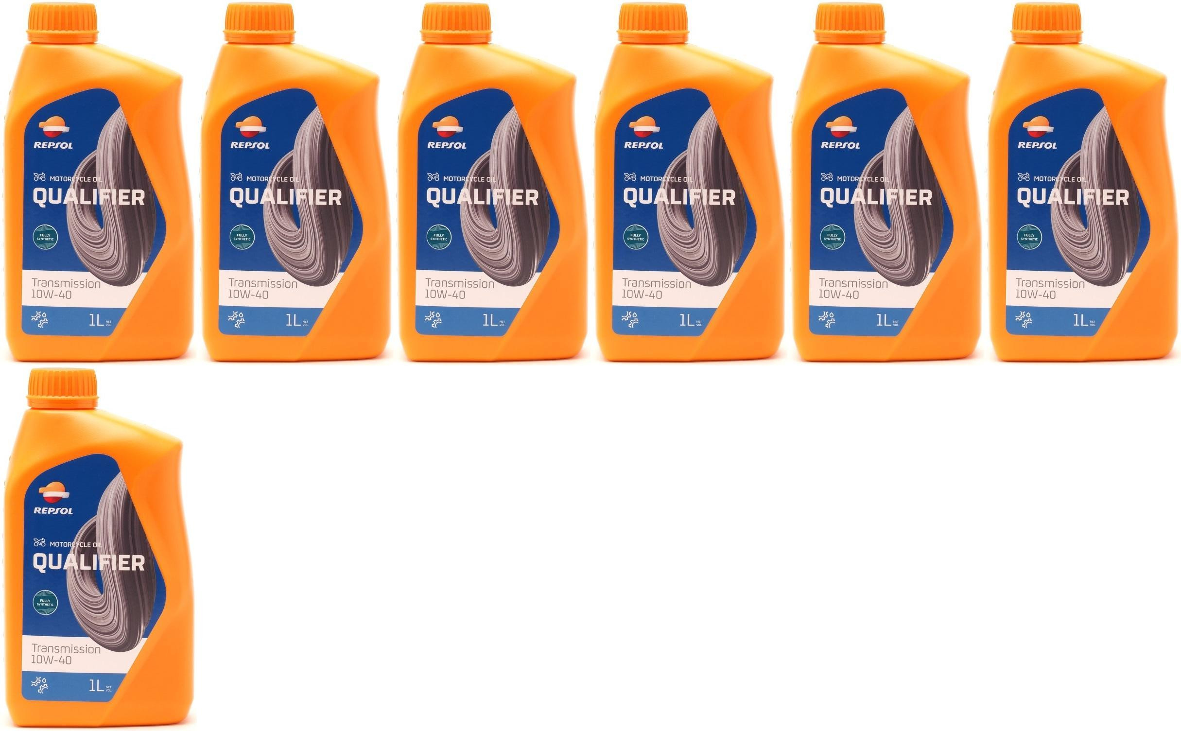 Repsol Motorrad Getriebeöl QUALIFIER TRANSMISION 10W-40 1 Liter 7x 1l = 7 Liter