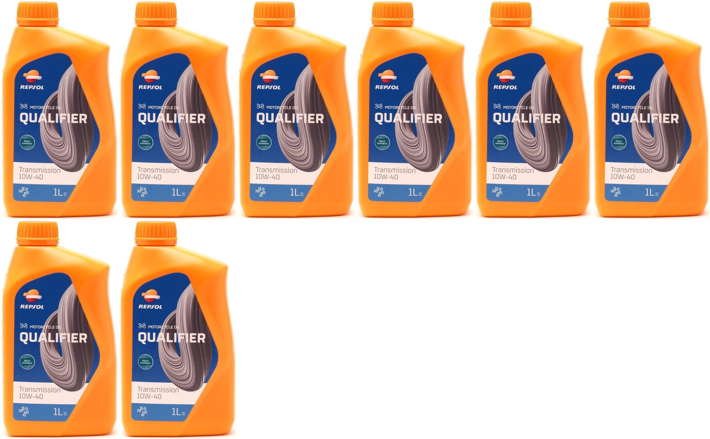 Repsol Motorrad Getriebeöl QUALIFIER TRANSMISION 10W-40 1 Liter 8x 1l = 8 Liter