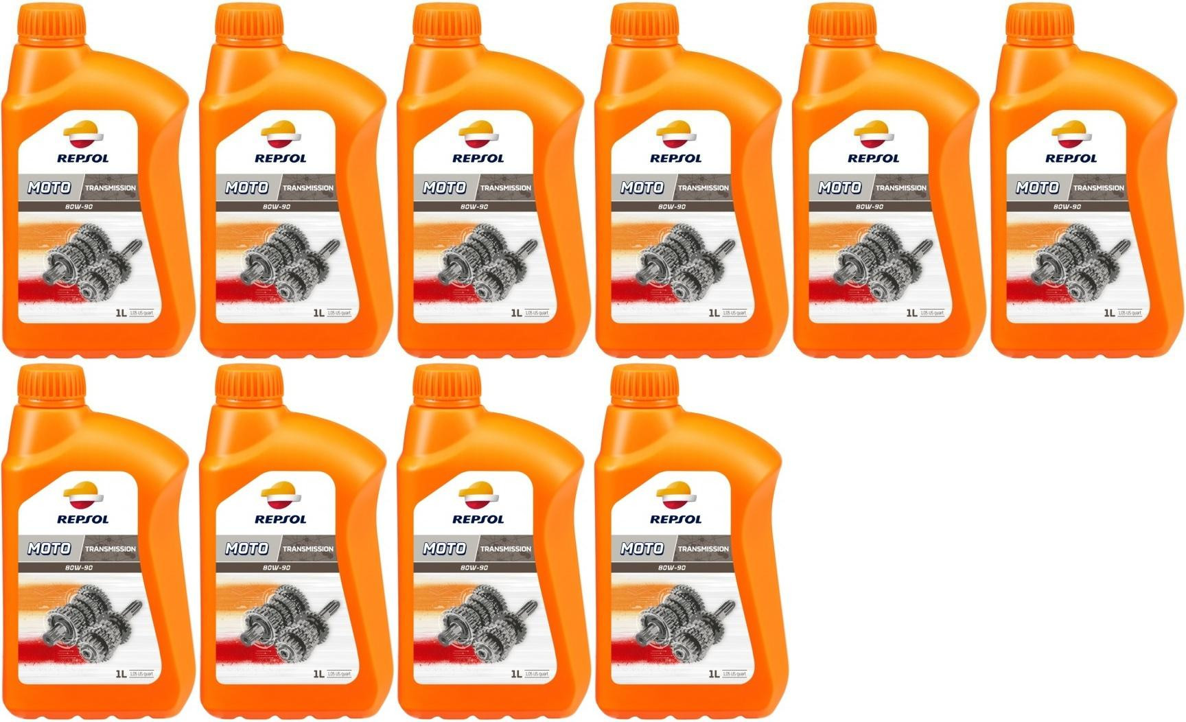 Repsol Motorrad Getriebeöl MOTO TRANSMISION 80W90 1 Liter 10x 1l = 10 Liter