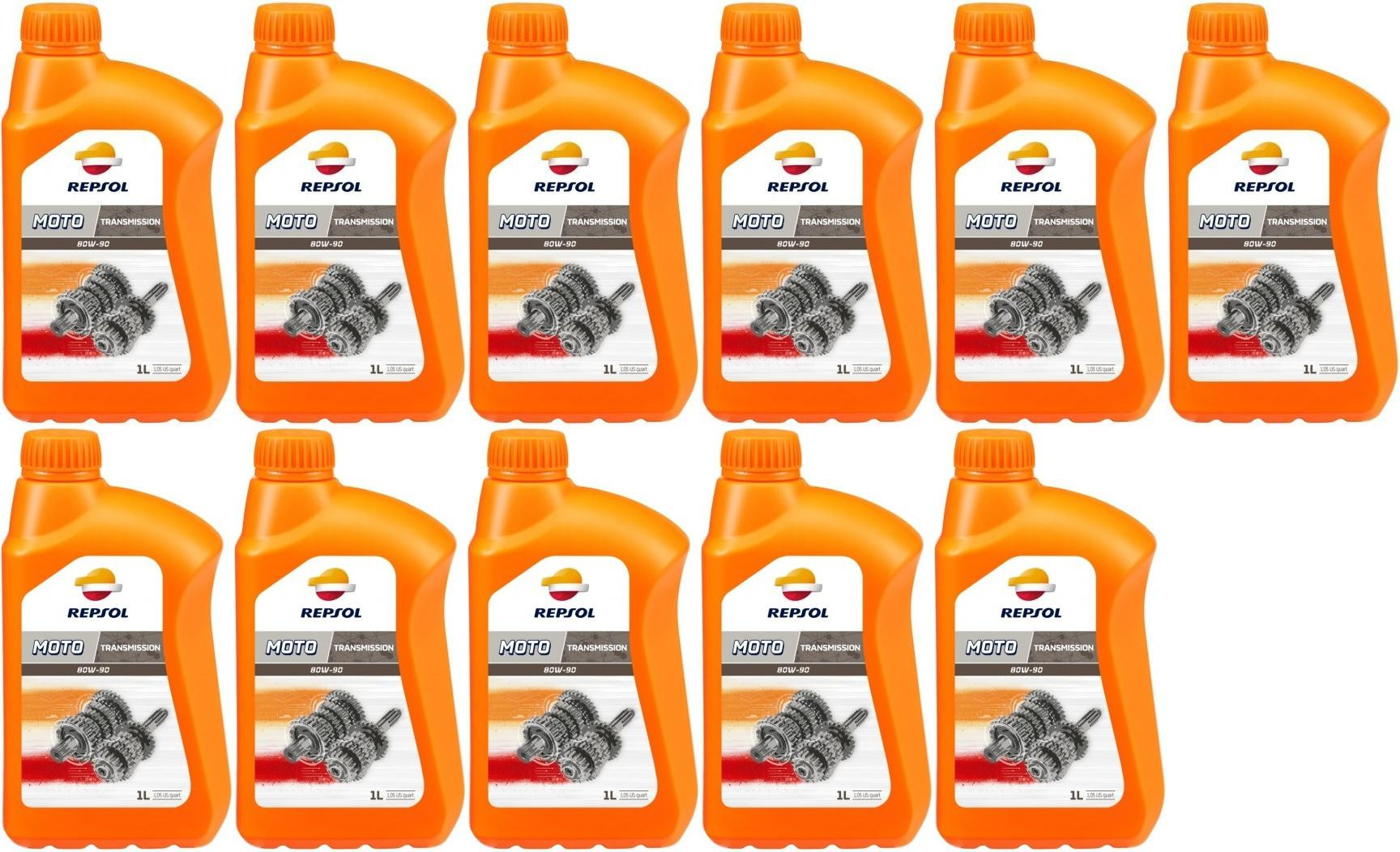 Repsol Motorrad Getriebeöl MOTO TRANSMISION 80W90 1 Liter 11x 1l = 11 Liter