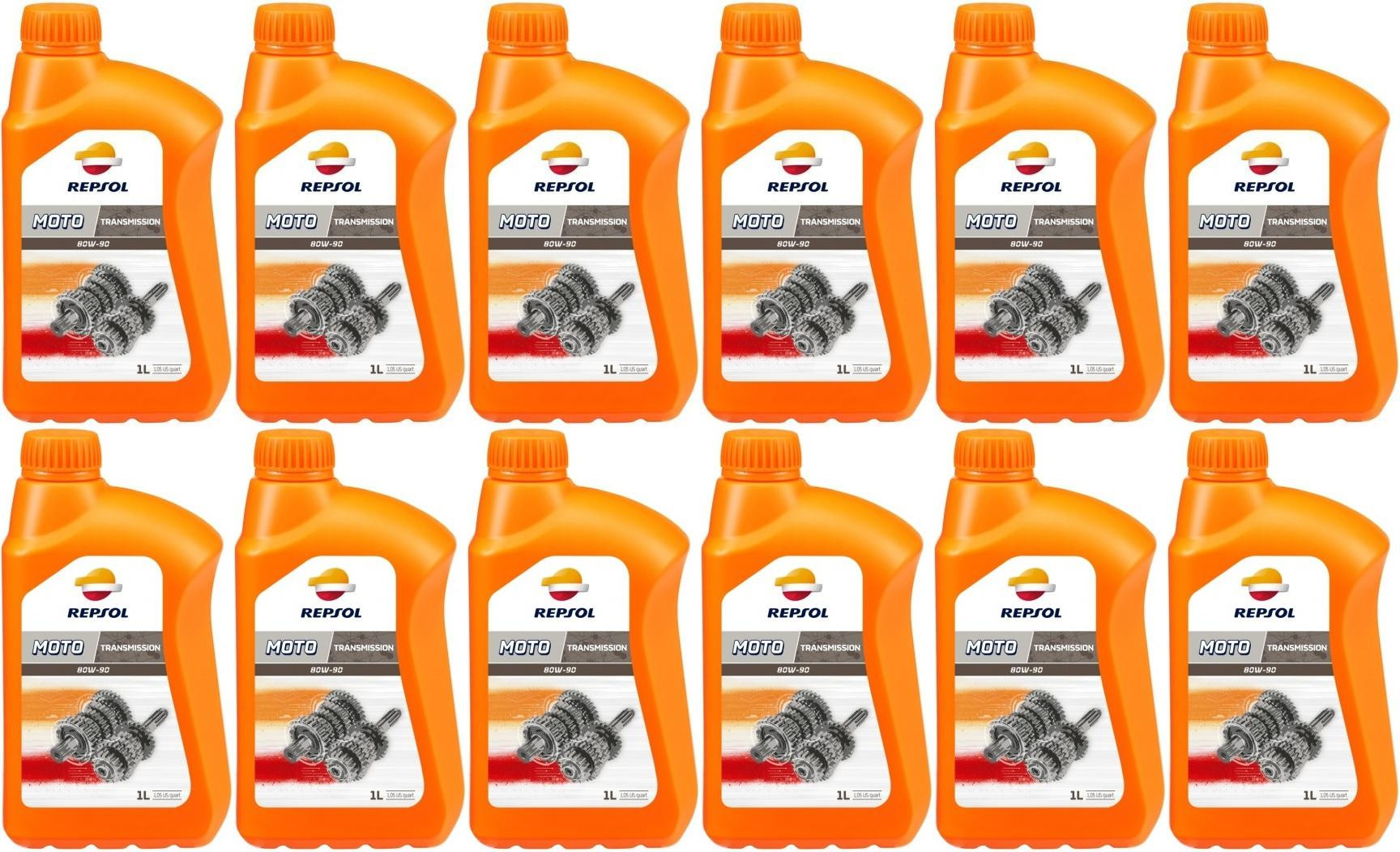 Repsol Motorrad Getriebeöl MOTO TRANSMISION 80W90 1 Liter 12x 1l = 12 Liter
