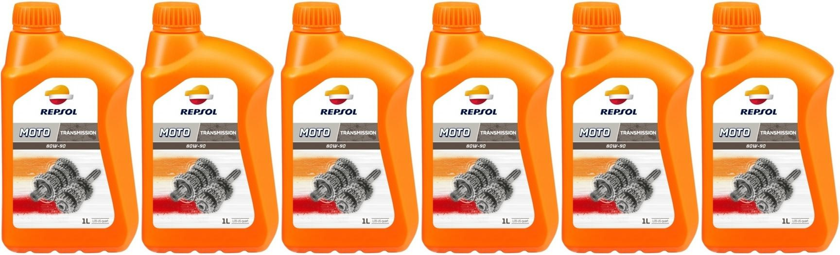 Repsol Motorrad Getriebeöl MOTO TRANSMISION 80W90 1 Liter 6x 1l = 6 Liter