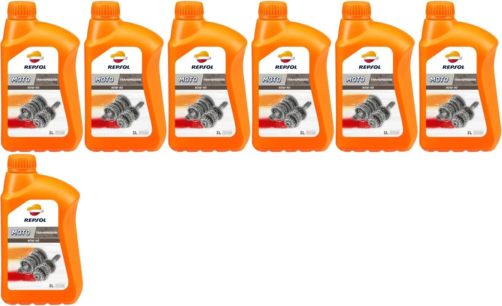 Repsol Motorrad Getriebeöl MOTO TRANSMISION 80W90 1 Liter 7x 1l = 7 Liter