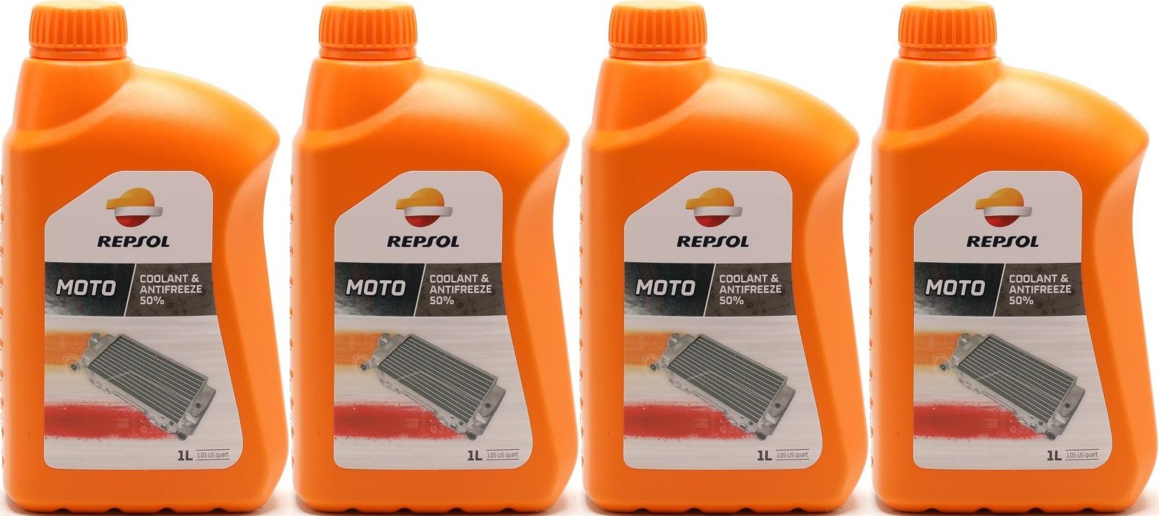 Repsol Kühlerschutz MOTO COOLANT & ANTIFREEZE 50% 1 Liter 4x 1l = 4 Liter