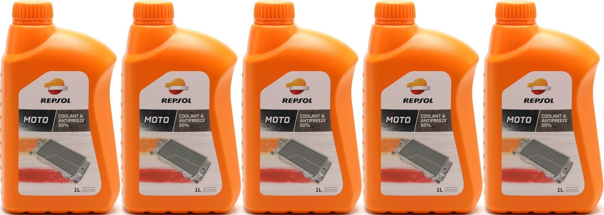 Repsol Kühlerschutz MOTO COOLANT & ANTIFREEZE 50% 1 Liter 5x 1l = 5 Liter