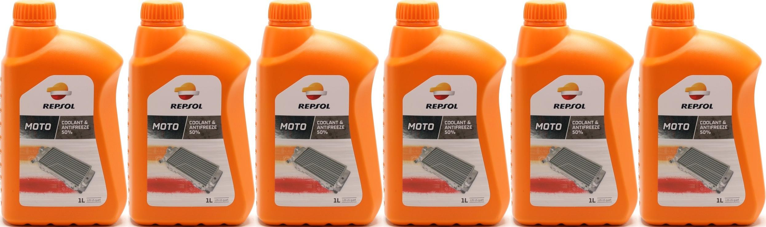 Repsol Kühlerschutz MOTO COOLANT & ANTIFREEZE 50% 1 Liter 6x 1l = 6 Liter