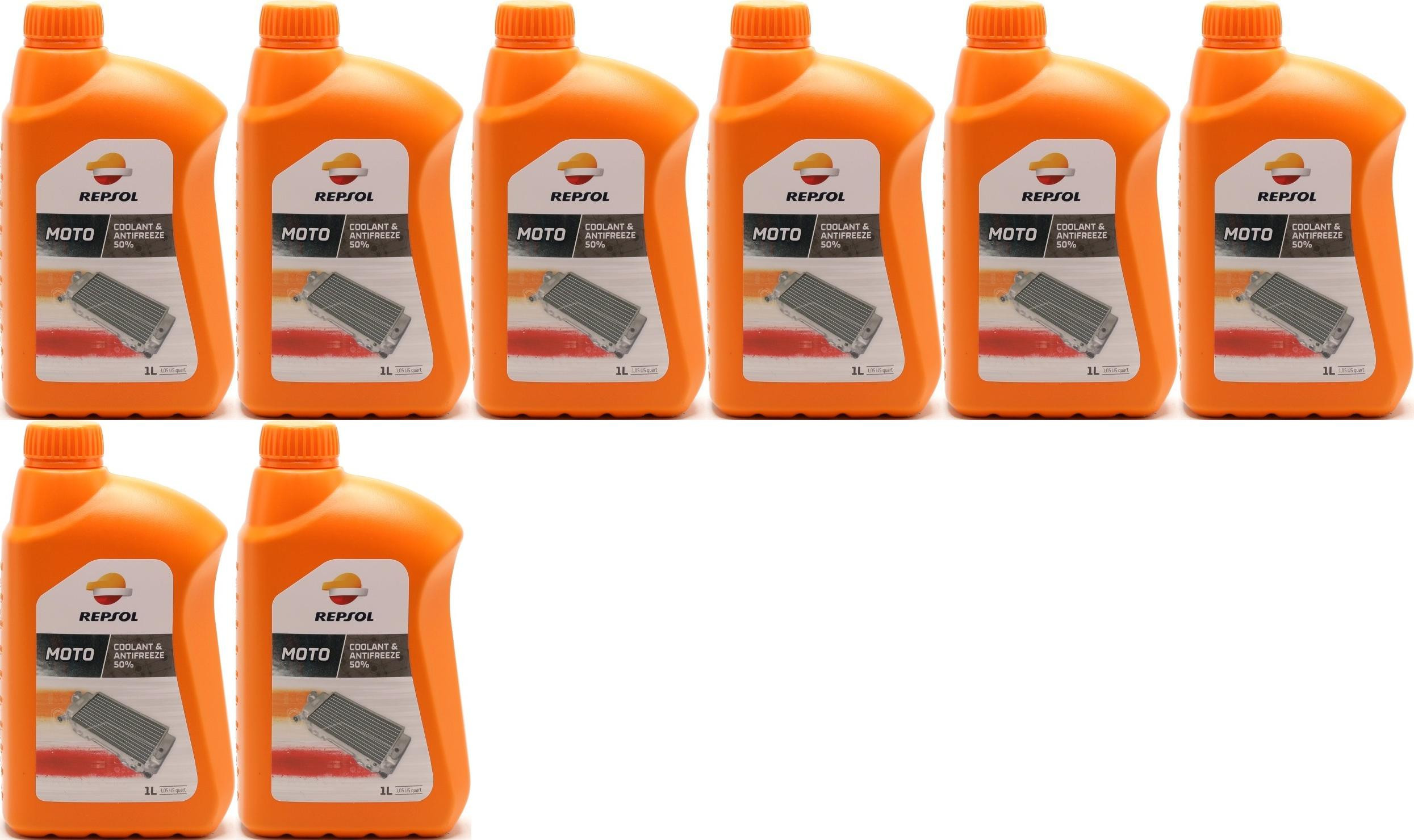 Repsol Kühlerschutz MOTO COOLANT & ANTIFREEZE 50% 1 Liter 8x 1l = 8 Liter