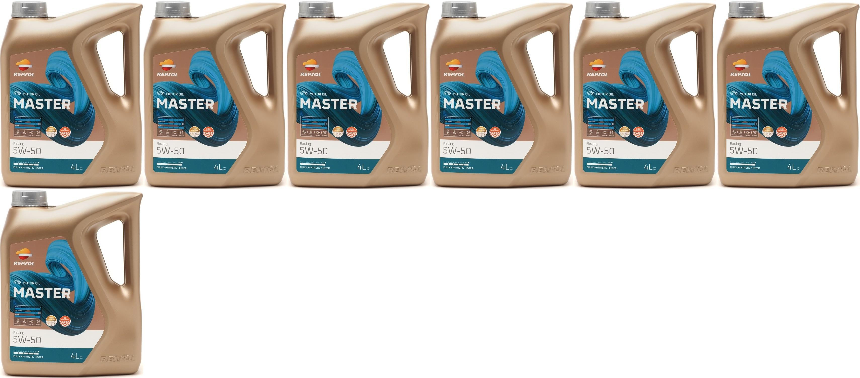 Repsol Motoröl Master Racing 5W50 7x 4l = 28 Liter