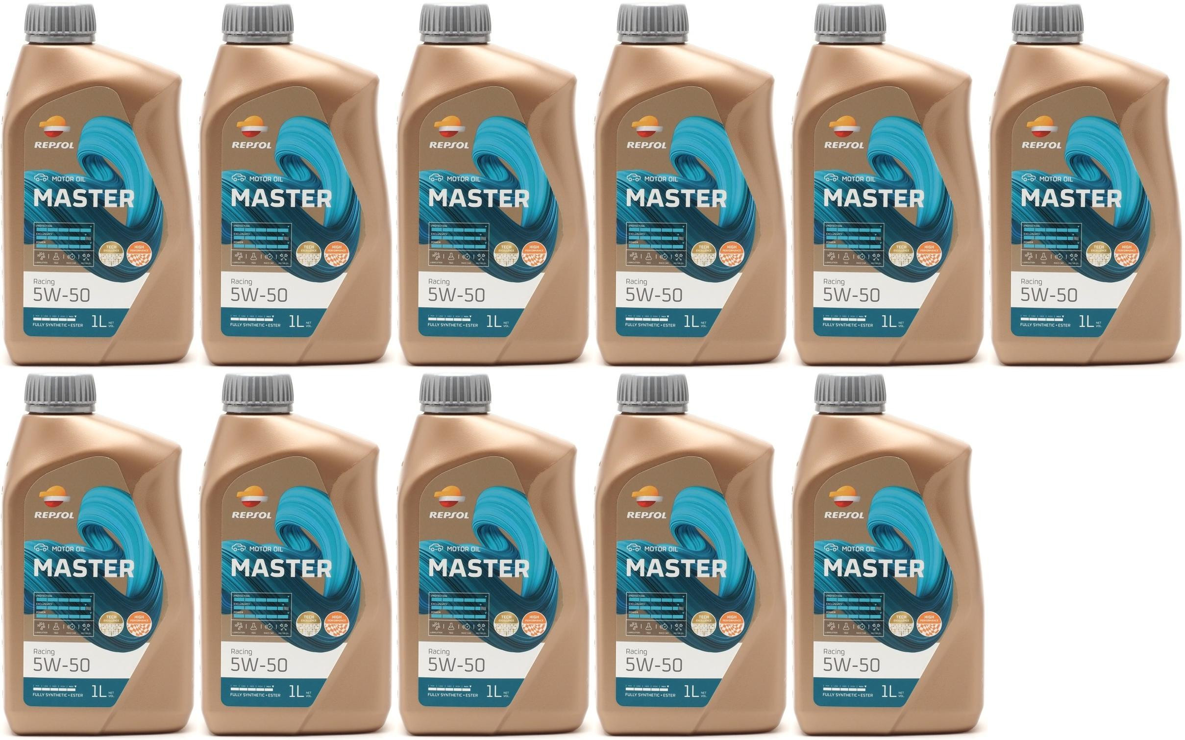 Repsol Motoröl Master Racing 5W50 1 Liter 11x 1l = 11 Liter