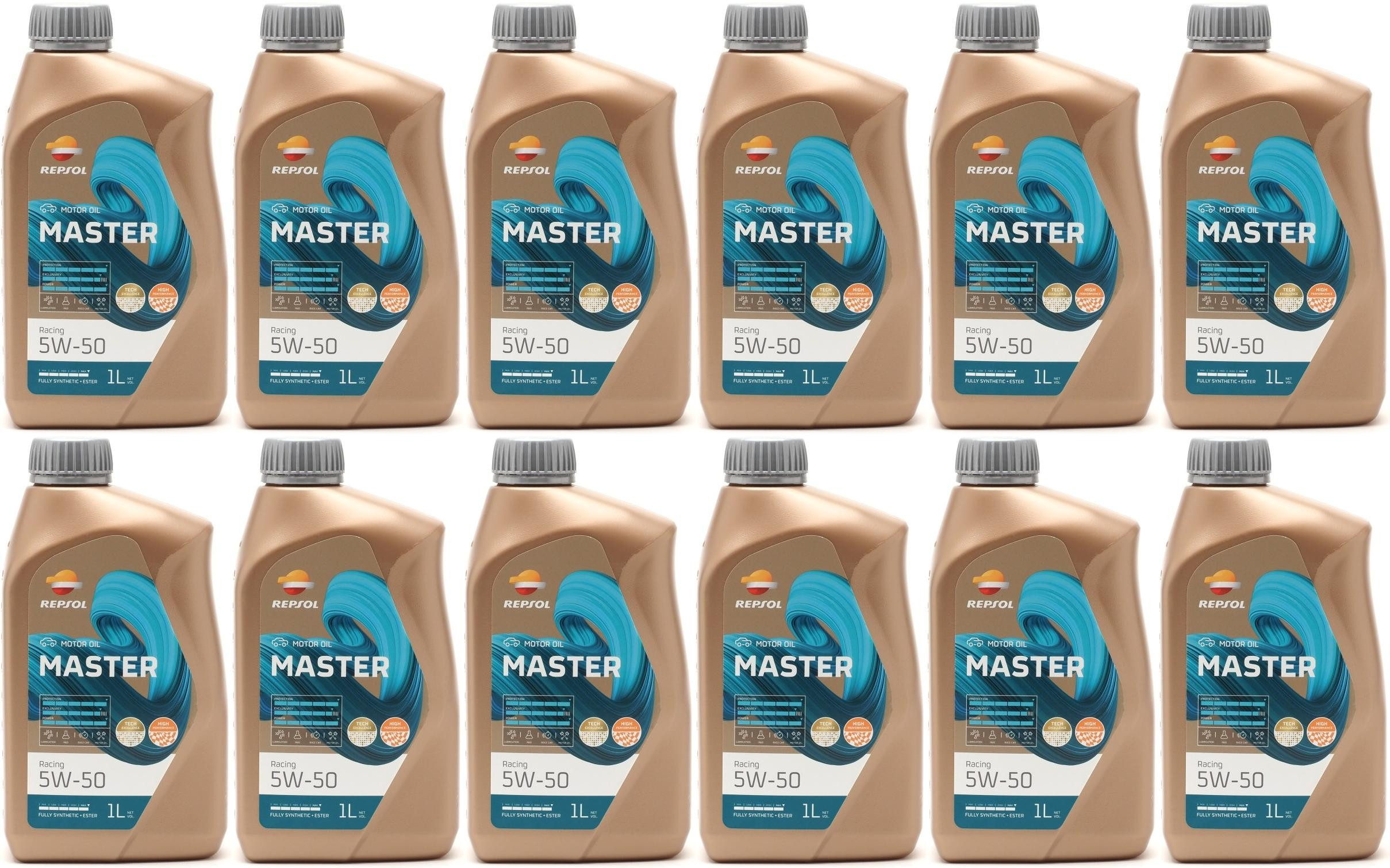 Repsol Motoröl Master Racing 5W50 1 Liter 12x 1l = 12 Liter