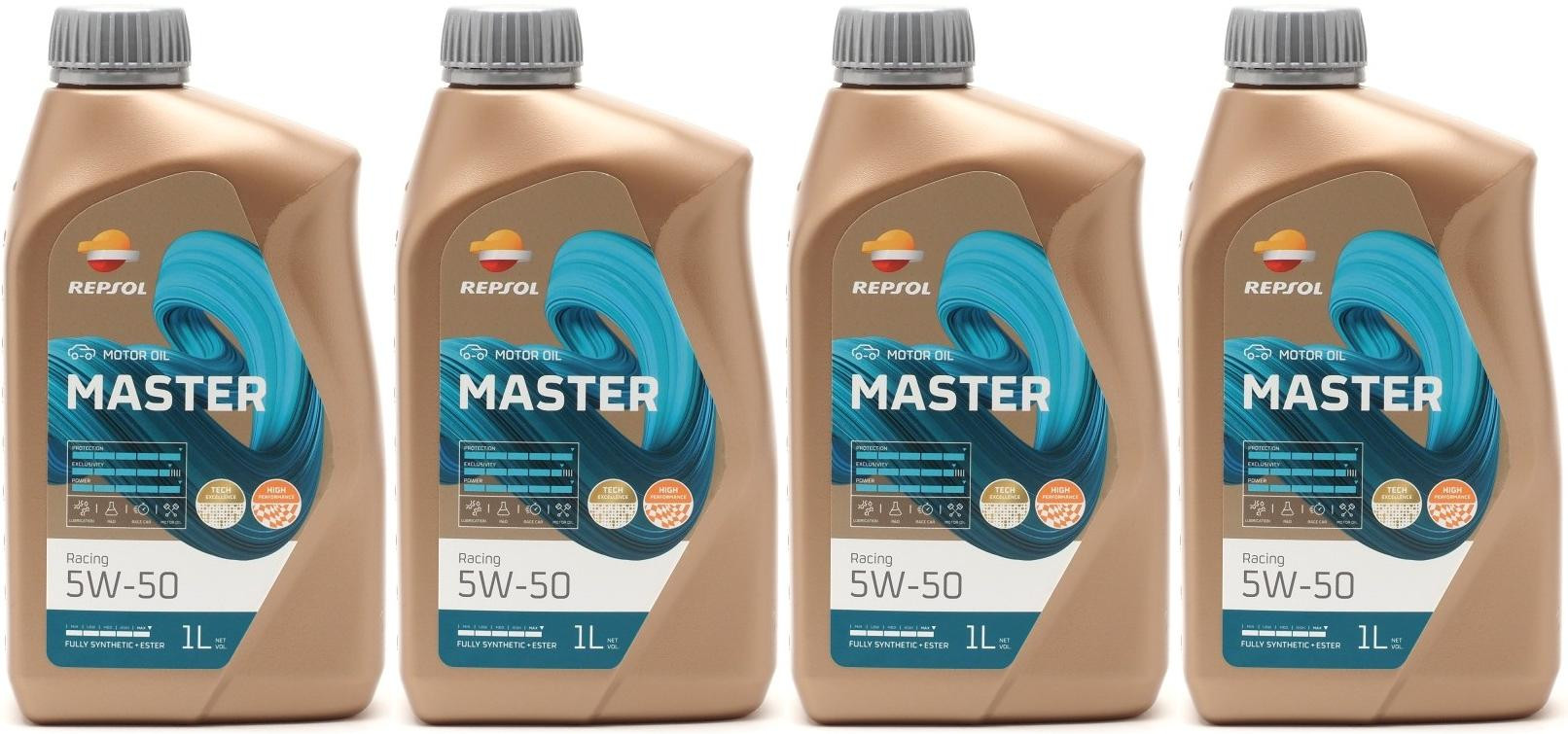 Repsol Motoröl Master Racing 5W50 1 Liter 4x 1l = 4 Liter