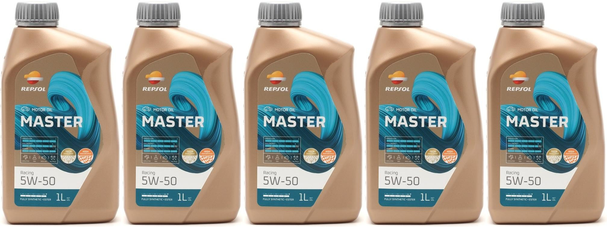 Repsol Motoröl Master Racing 5W50 1 Liter 5x 1l = 5 Liter