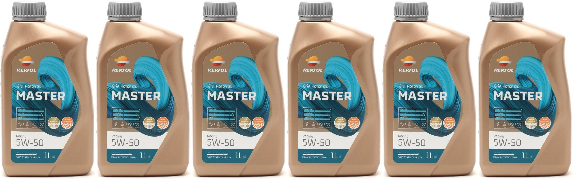 Repsol Motoröl Master Racing 5W50 1 Liter 6x 1l = 6 Liter