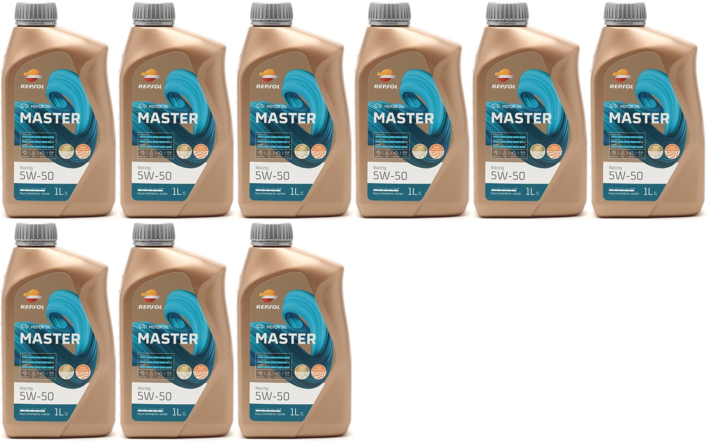 Repsol Motoröl Master Racing 5W50 1 Liter 9x 1l = 9 Liter