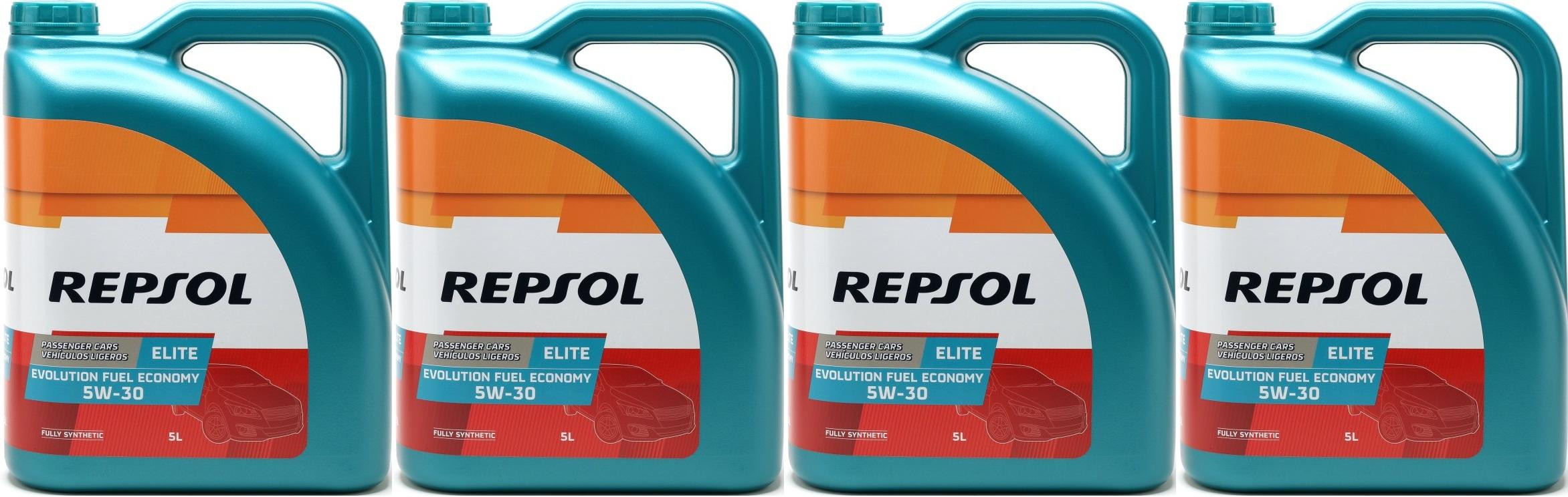 Repsol Motoröl ELITE EVOLUTION F. ECONOMY 5W30 4x 5 = 20 Liter