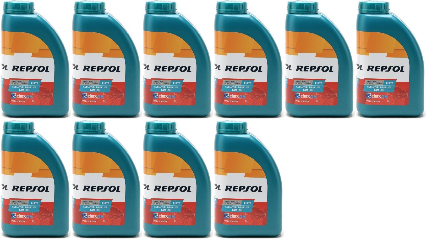 Repsol Motoröl ELITE EVOLUTION LONG LIFE 5W30 1 Liter 10x 1l = 10 Liter