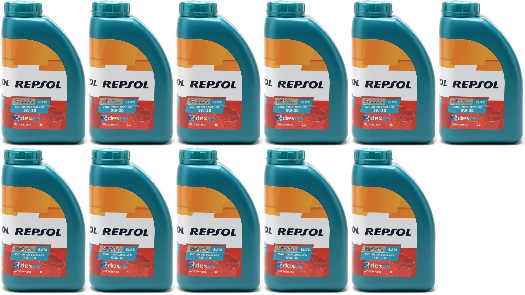 Repsol Motoröl ELITE EVOLUTION LONG LIFE 5W30 1 Liter 11x 1l = 11 Liter