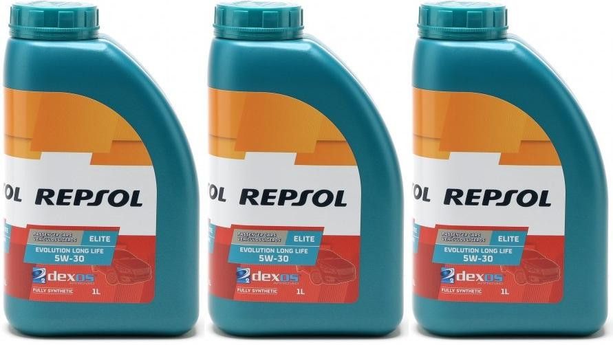 Repsol Motoröl ELITE EVOLUTION LONG LIFE 5W30 1 Liter 3x 1l = 3 Liter