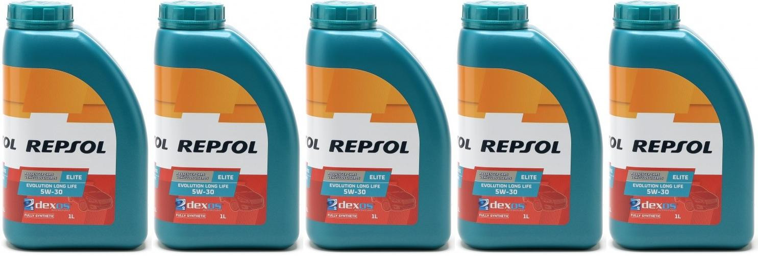 Repsol Motoröl ELITE EVOLUTION LONG LIFE 5W30 1 Liter 5x 1l = 5 Liter