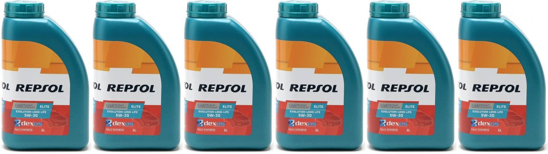 Repsol Motoröl ELITE EVOLUTION LONG LIFE 5W30 1 Liter 6x 1l = 6 Liter